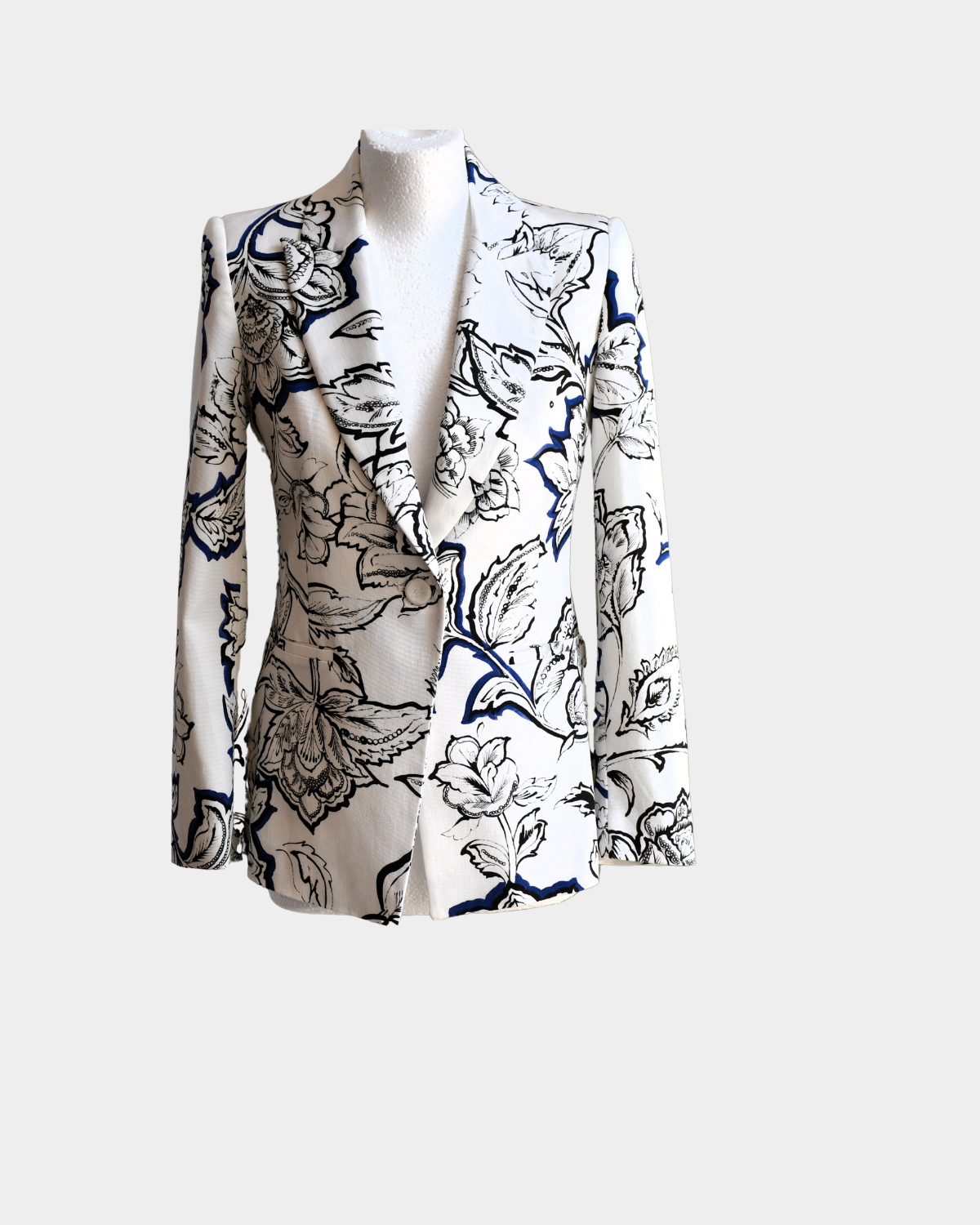 pre owned Marella Floral Printed Black and White Blazer Jacket