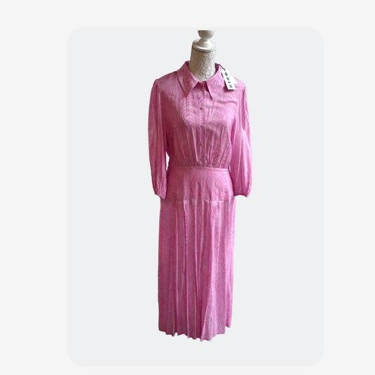 Preowned Rixo Izzy Shirt Pink Dress