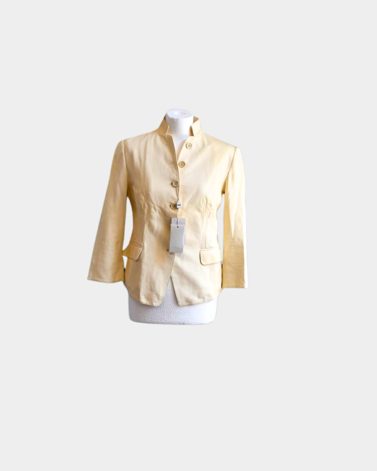 pre owned immaculate Armani Giacci Cream Leather Jacket