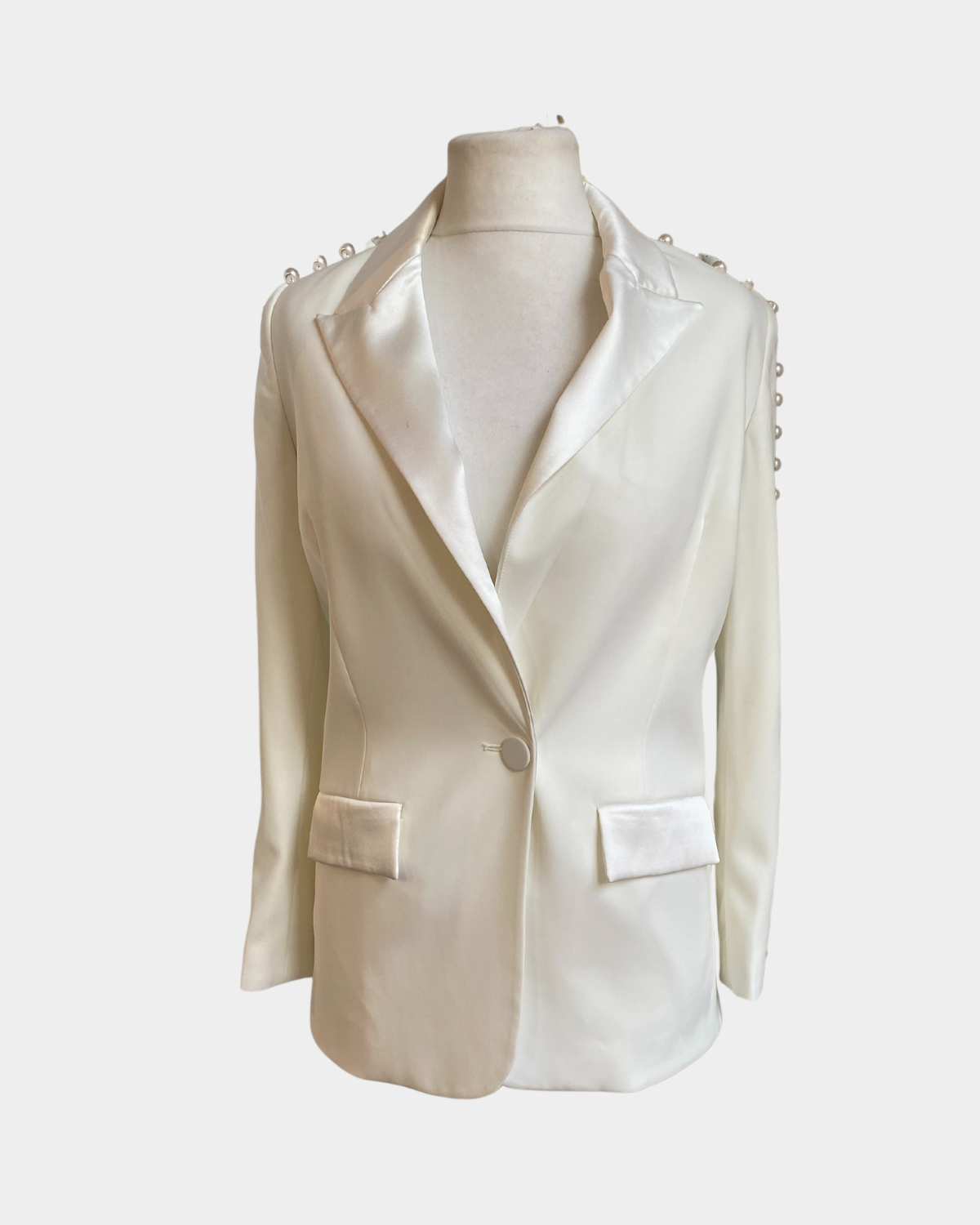 Nadine Merabi White Pearl Jacket (S/M)