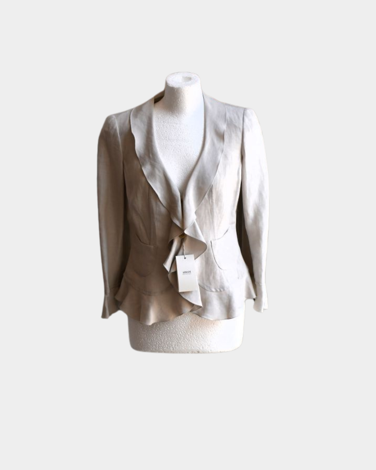 pre owned Armani Stone Linen and Silk Pelum Jacket