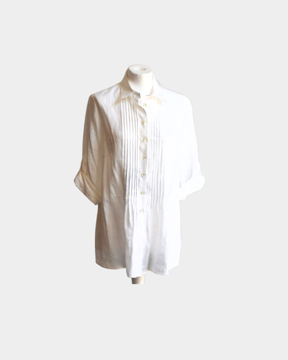 pre owned B.M. Company Masters of Linen White Long Shirt