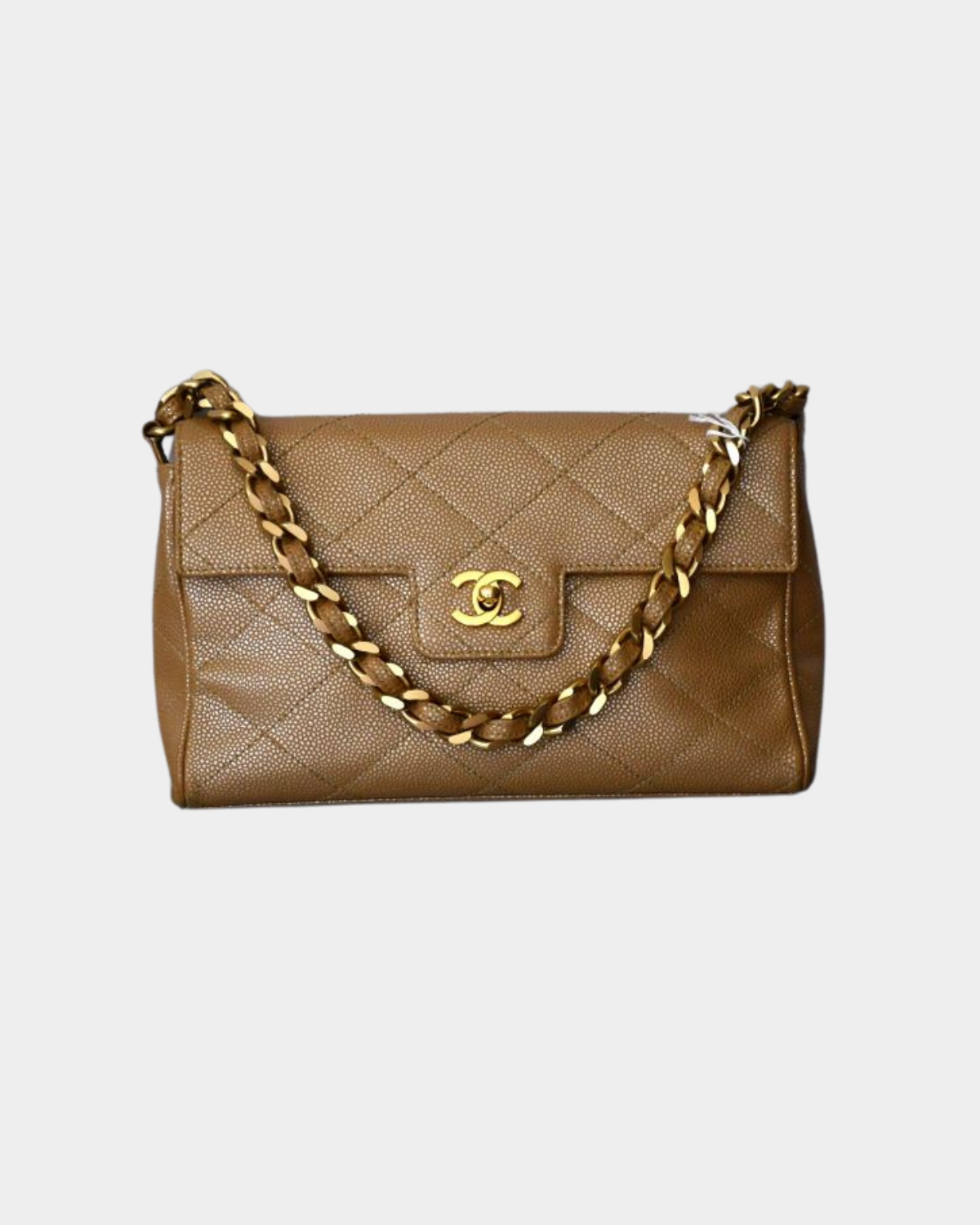 pre owned Chanel CC Turn Lock Caviar Leather Shoulder Bag
