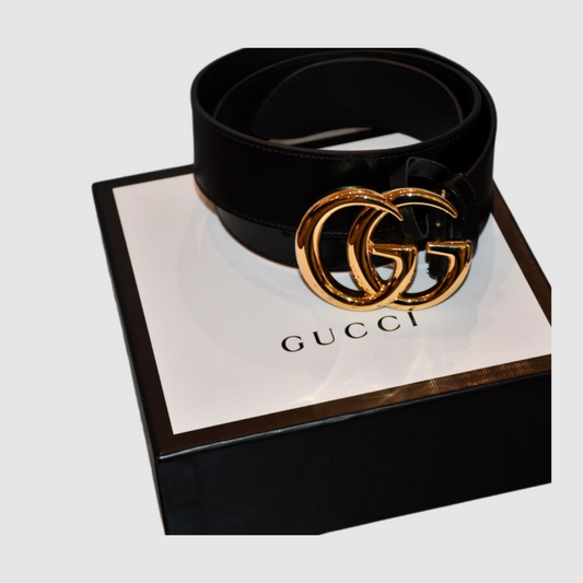 Preowned Gucci GG Marmont Buckle Leather Belt 