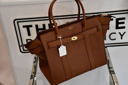preowned Mulberry Zipped Bayswater Oak Bag