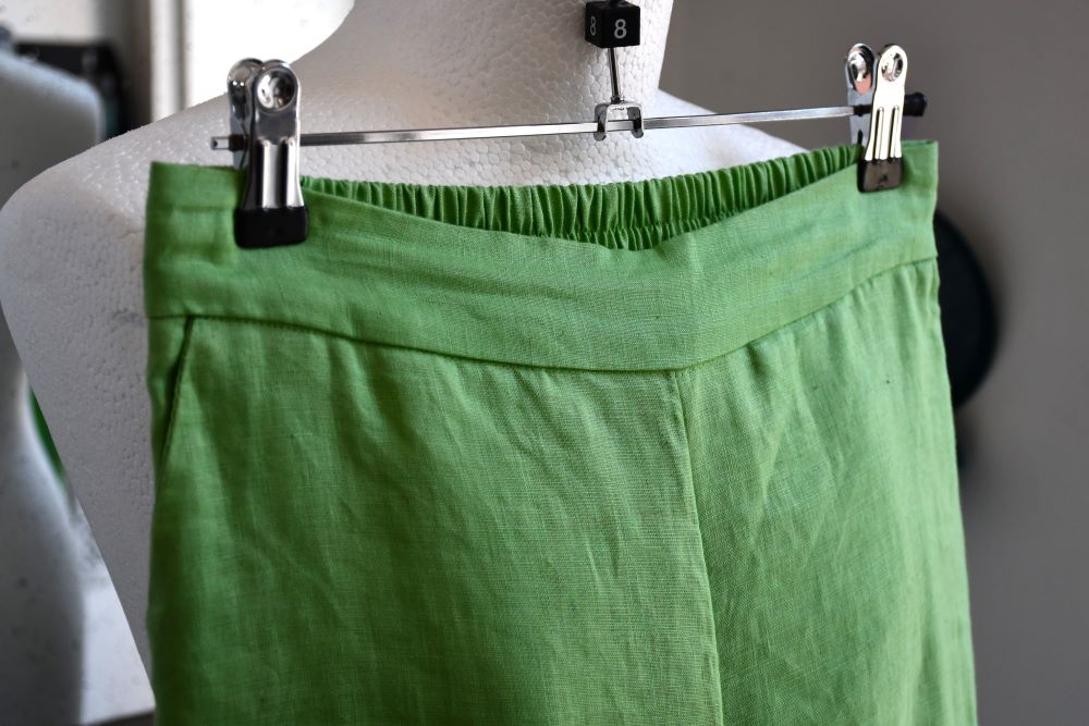 Mint Velvet Apple Green Linen Wide Leg Trousers (8)