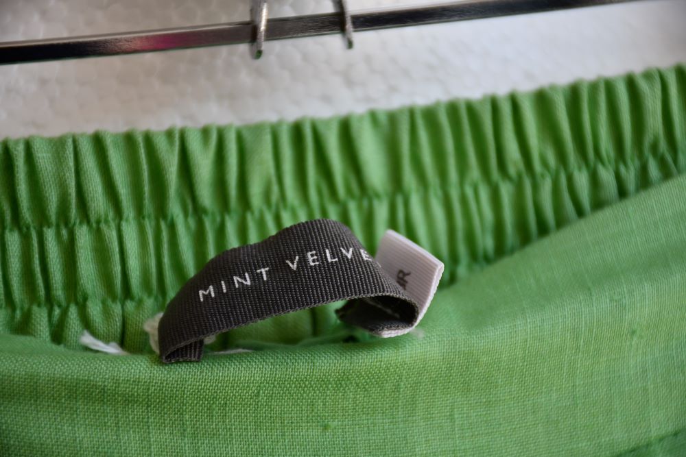 Mint Velvet Apple Green Linen Wide Leg Trousers (8)