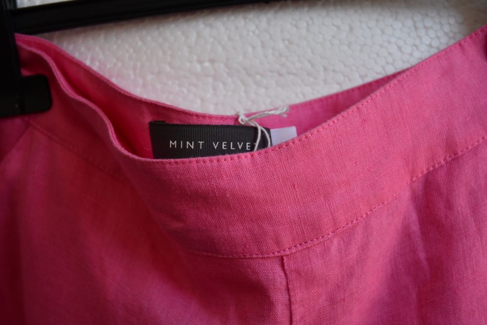 Mint Velvet Pink Wide Leg Linen Trousers (8)