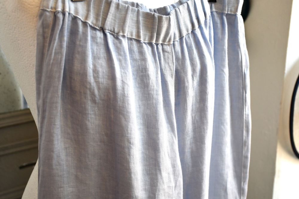 120% Lino Pale Blue Linen Wide Leg Trousers (8)