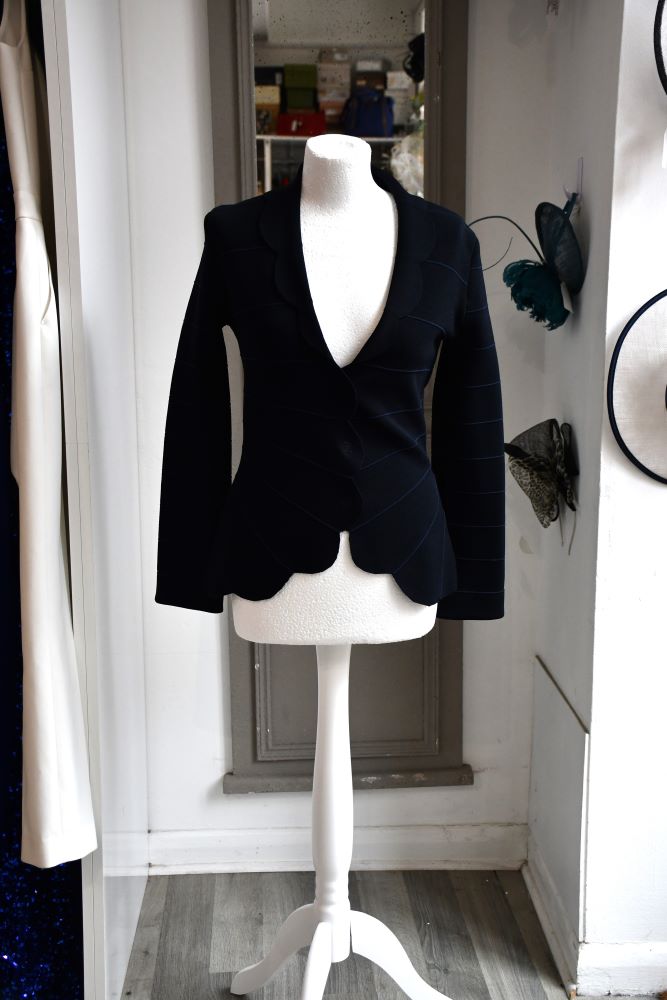 preowned Armani Navy horizontal stripe Blazer