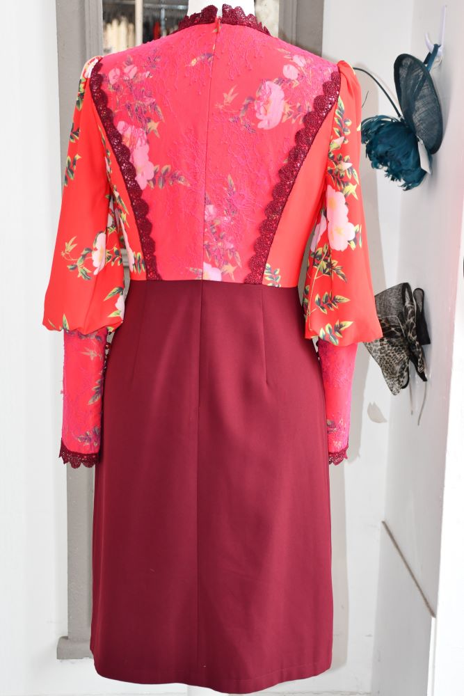 Comino Couture Burgundy Pink & Red Sweet Pea Dress (10)