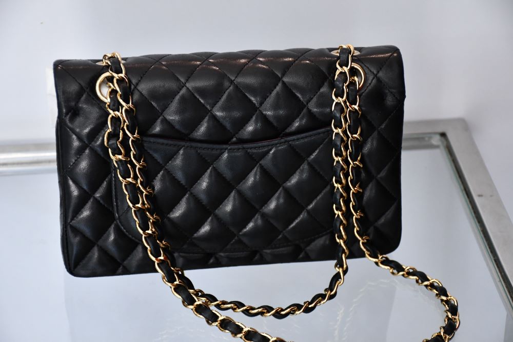back of preloved authenticated Chanel Classic Double Flap Crosbody Bag