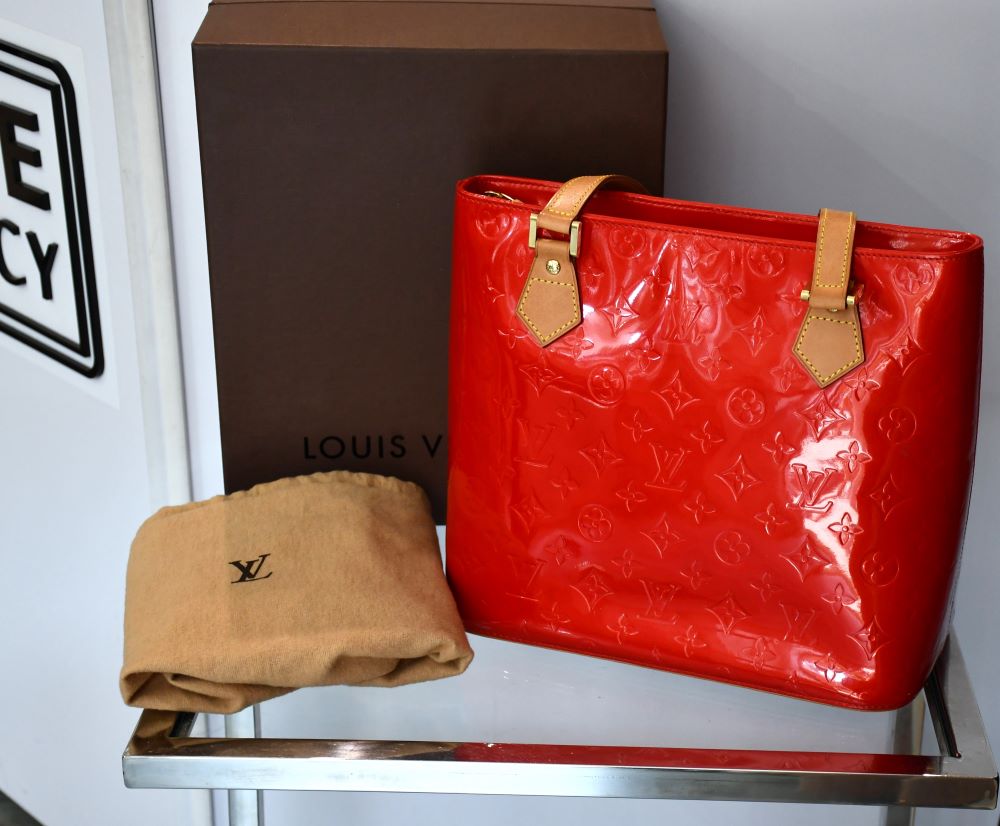Louis Vuitton Houston Rouge Vernis Monogram Tote Bag