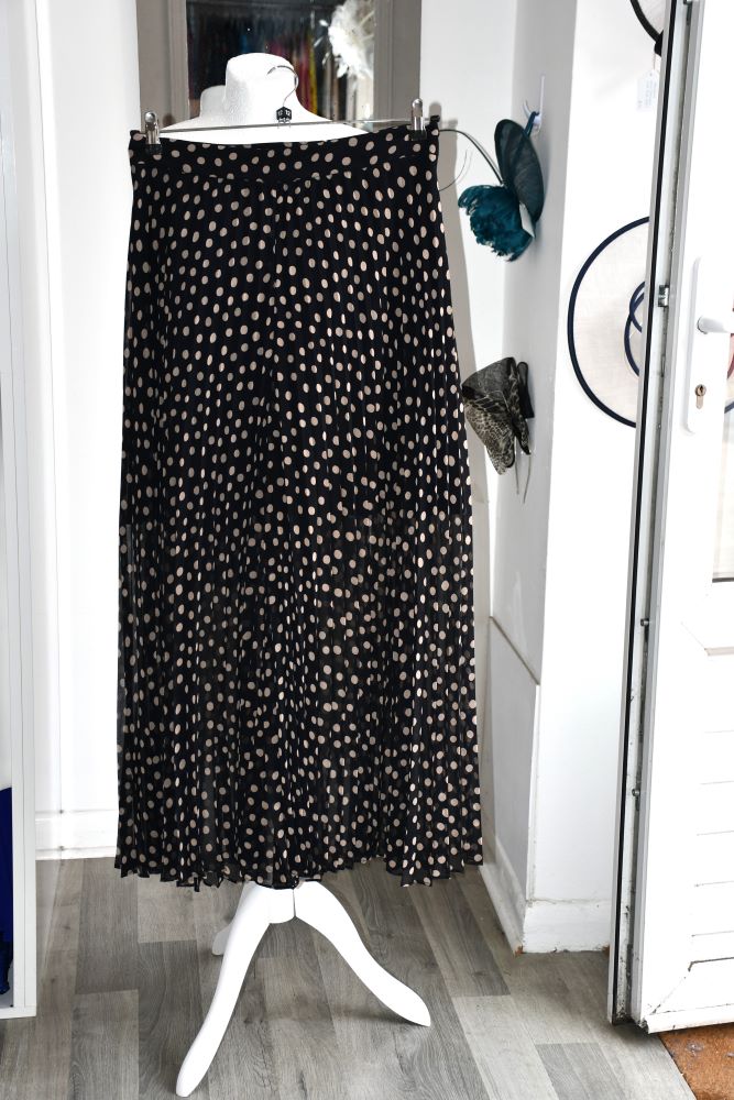 pre owned Marella navy white Spotted Wide Leg flared Culotte Trousers