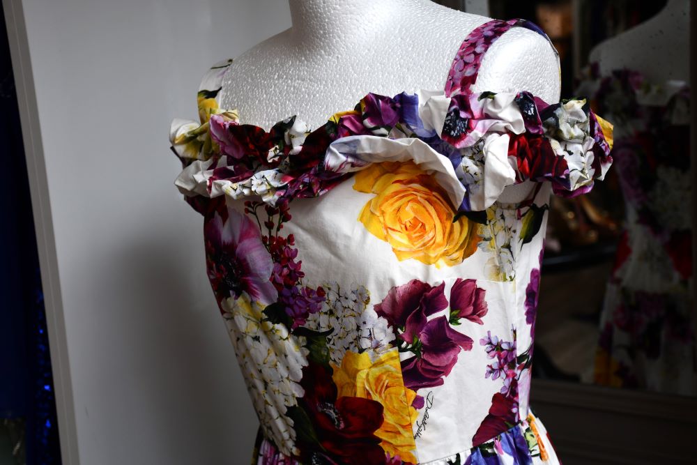 Dolce and Gabbana Fit and Flare Floral Maxi Dress (44)