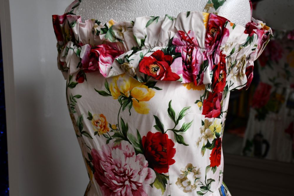 Dolce and Gabbana Fit and Flare Cotton Maxi Dress (44)