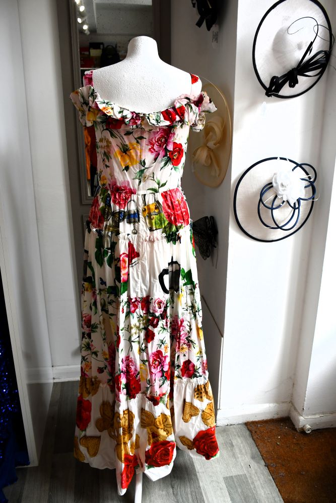 Dolce and Gabbana Fit and Flare Cotton Maxi Dress (44)