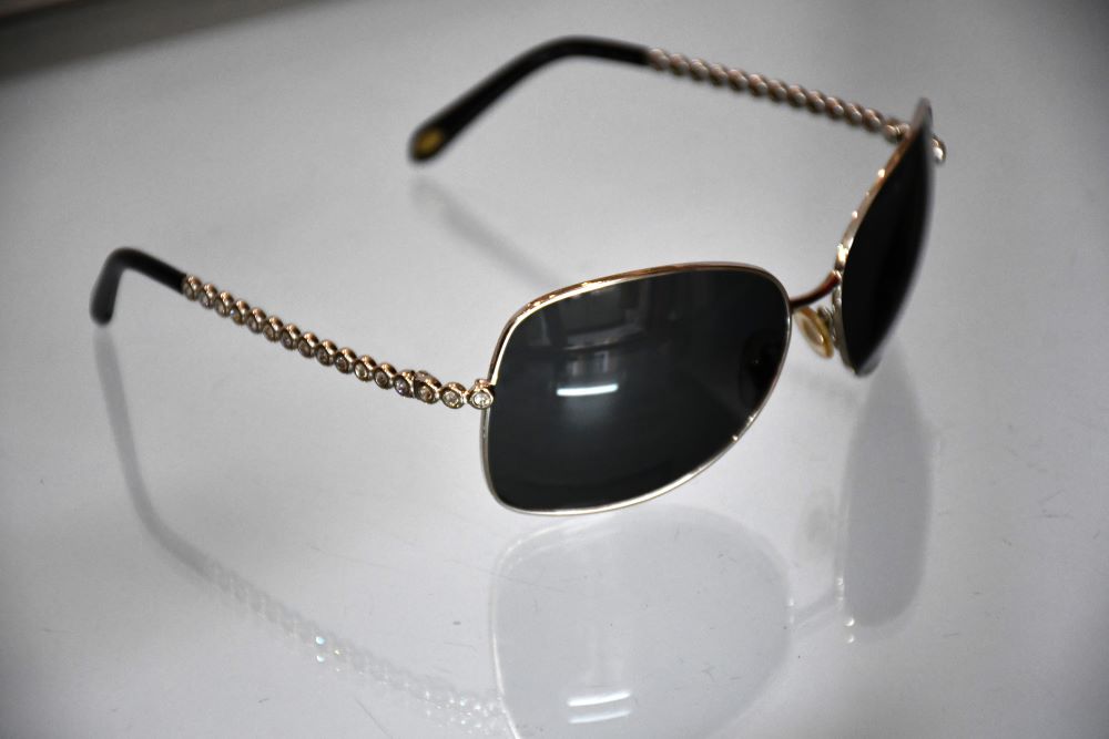 Tiffany Blue Black Lens Butterfly Sunglasses