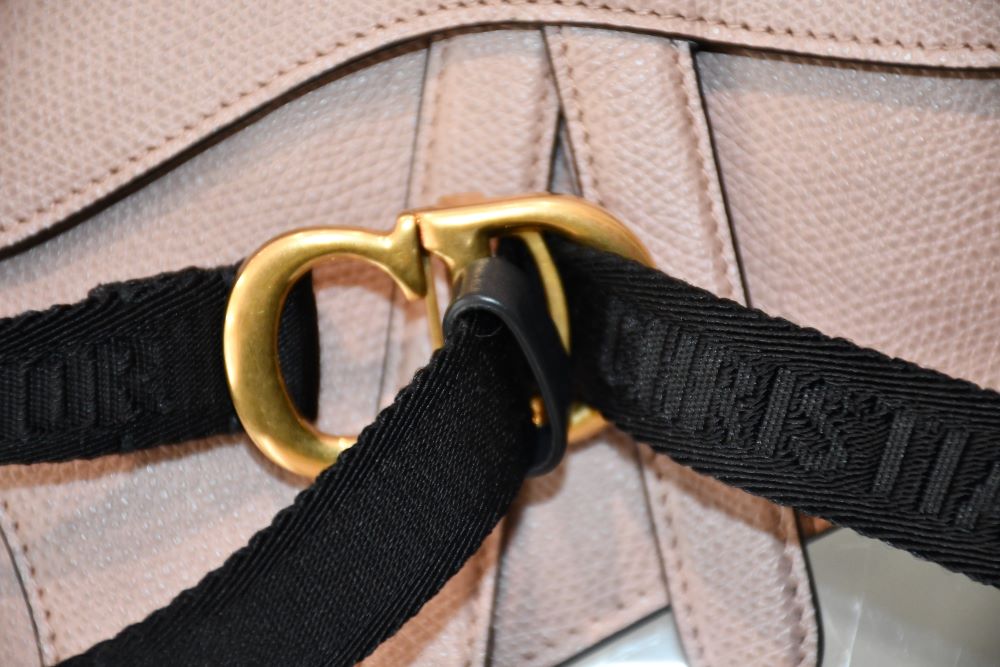 Christian Dior Blush Saddle Leather Belt Bag