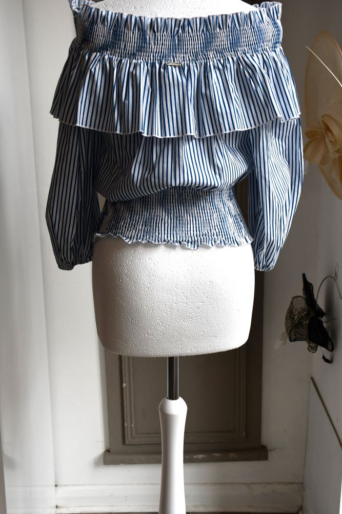 LIU.JO Blue Stripe Layered Blouse (10)