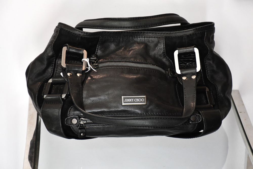 preloved Jimmy Choo soft Black Leather Maddy Bag