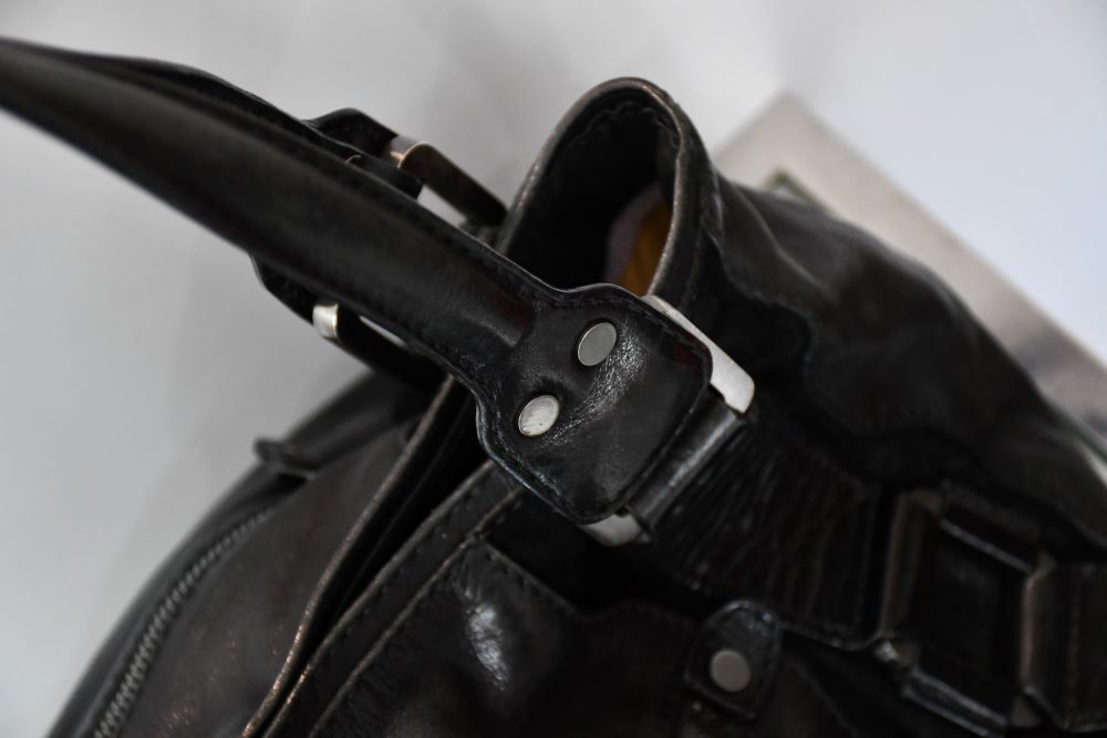 Jimmy Choo Black Leather Maddy Bag