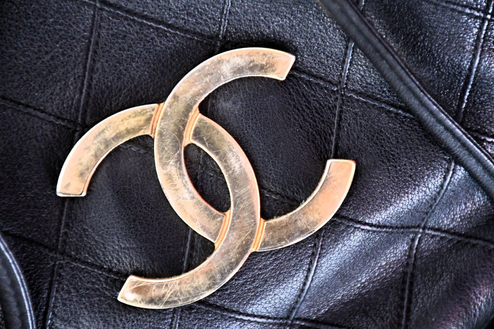Chanel Gabrielle Black Leather Drawstring Bucket Bag