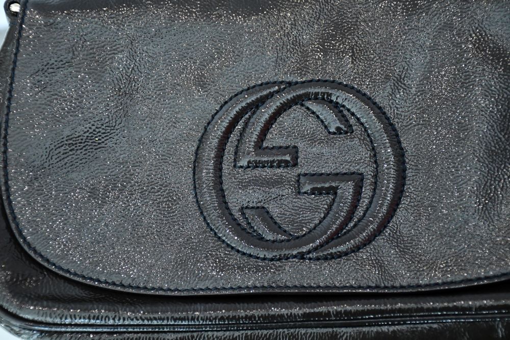 Gucci Soho Long Flap Leather Chain Crossbody Bag