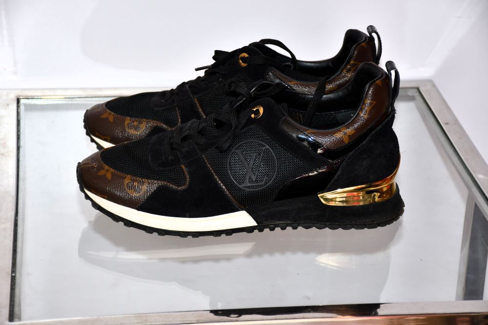 side view of preloved Louis Vuitton Monogram Runway Trainers