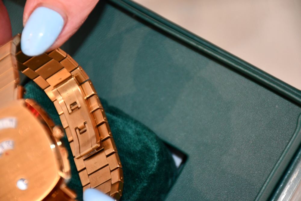 Gucci GG Gold Stainless Steel Swiss Grip Bracelet Watch