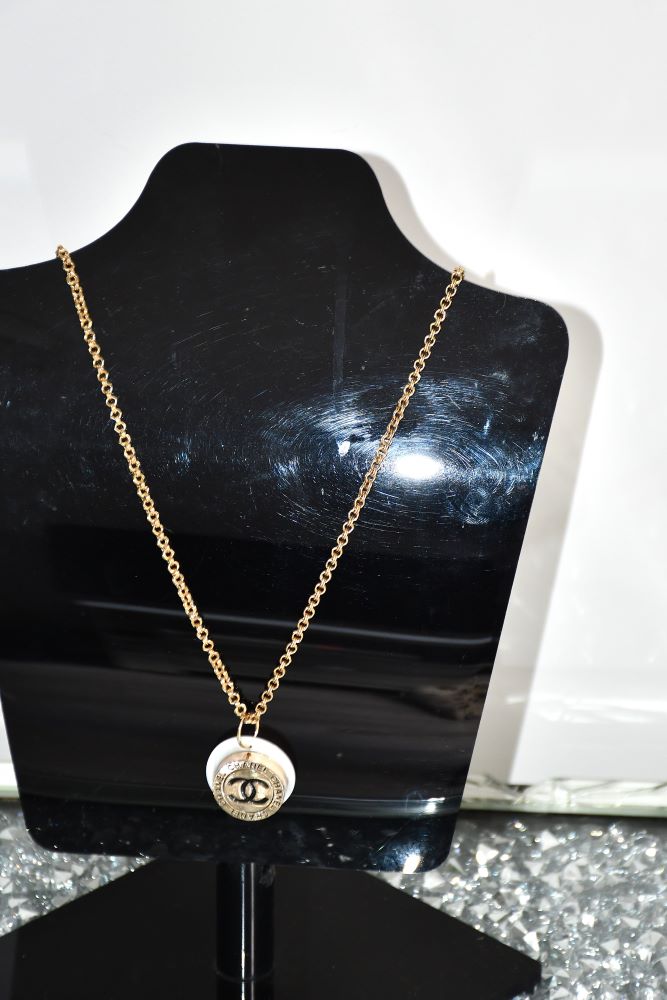 Reworked Chanel CC Button Chain Necklace
