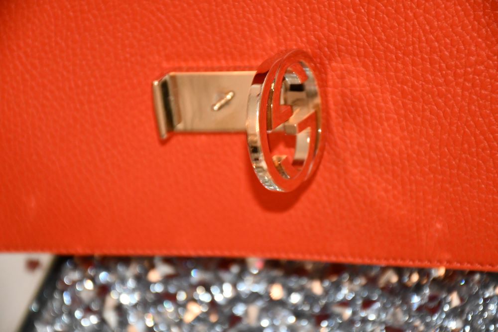 Gucci Orange Interlocking Leather GG Shoulder Bag