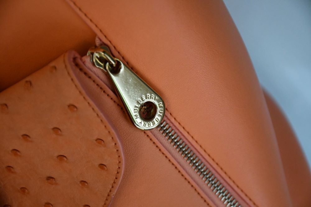 Mulberry Willow Ostrich Apricot Leather Bag