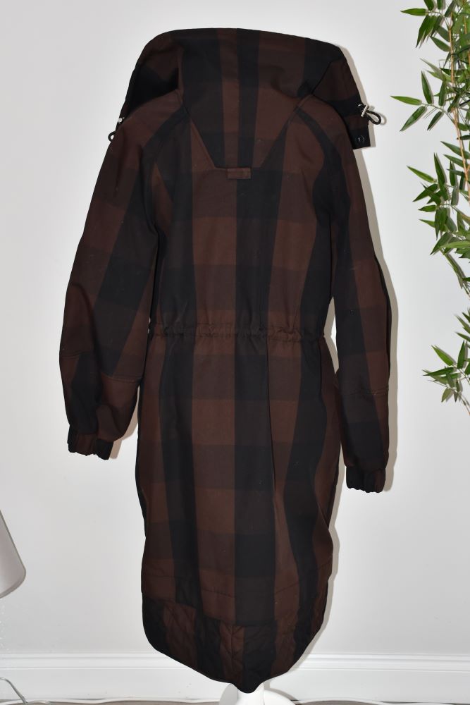 Ganni Brown Checked Oversized Brown Coat S/M