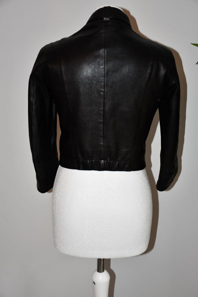 Mulberry Black Leather Crop Jacket (8)