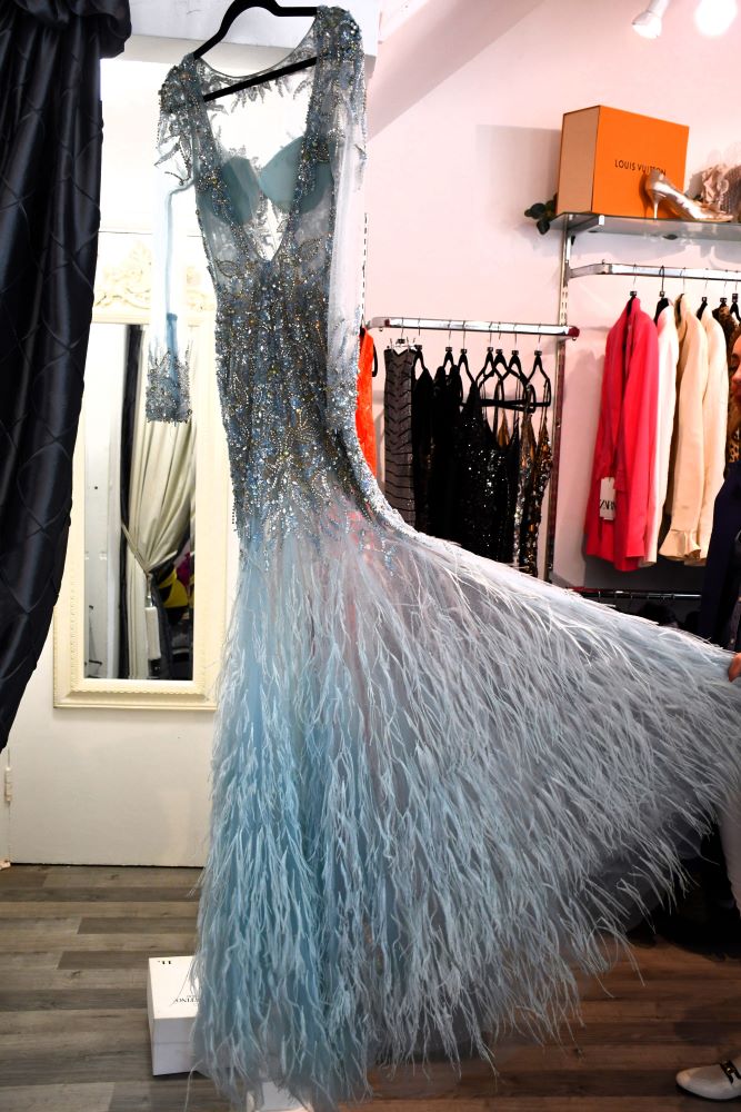 Jovani Light Blue Sheer Sequinned Evening Dress (8)