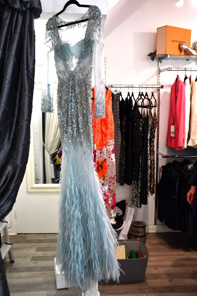 Jovani Light Blue Sheer Sequinned Evening Dress (8)