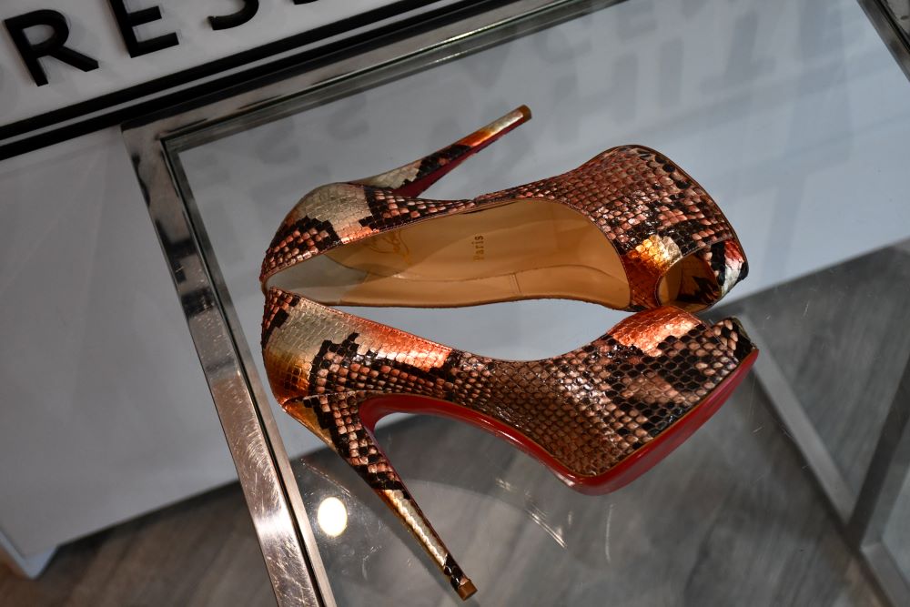 Louboutin Vendome 120 Python Pesce Shoes (6) UNUSED