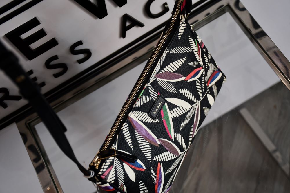 Paul Smith Leaf Print Canvas and Leather Crossbody Bag
