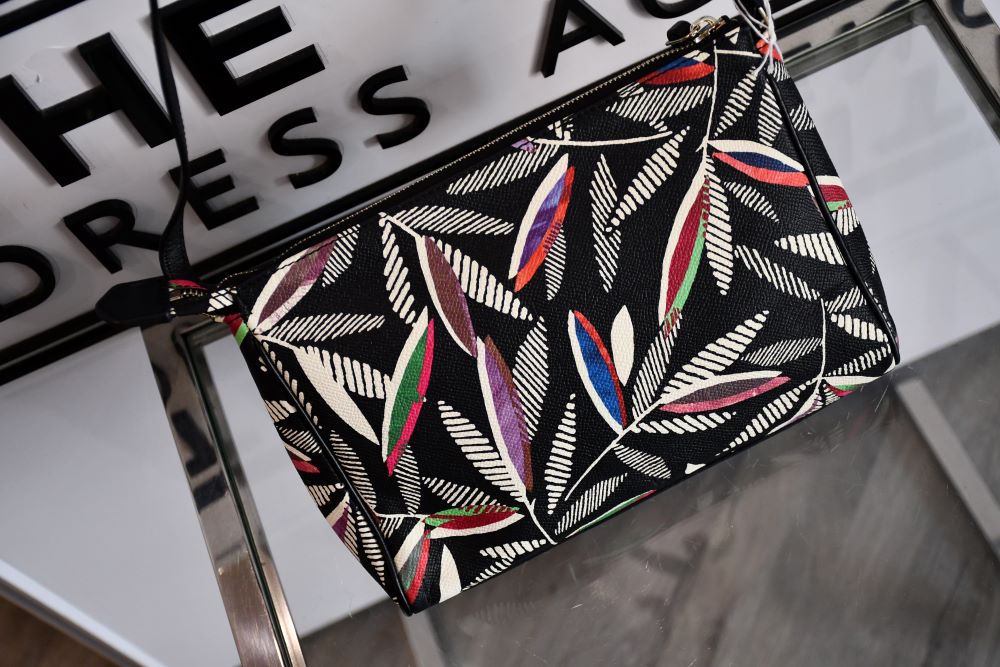 Paul Smith Leaf Print Canvas and Leather Crossbody Bag