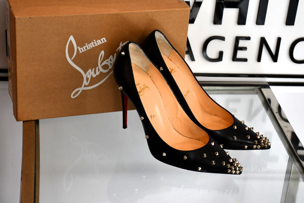 Preloved Louboutin Degraspike 100 Kid Leather Stud Shoes