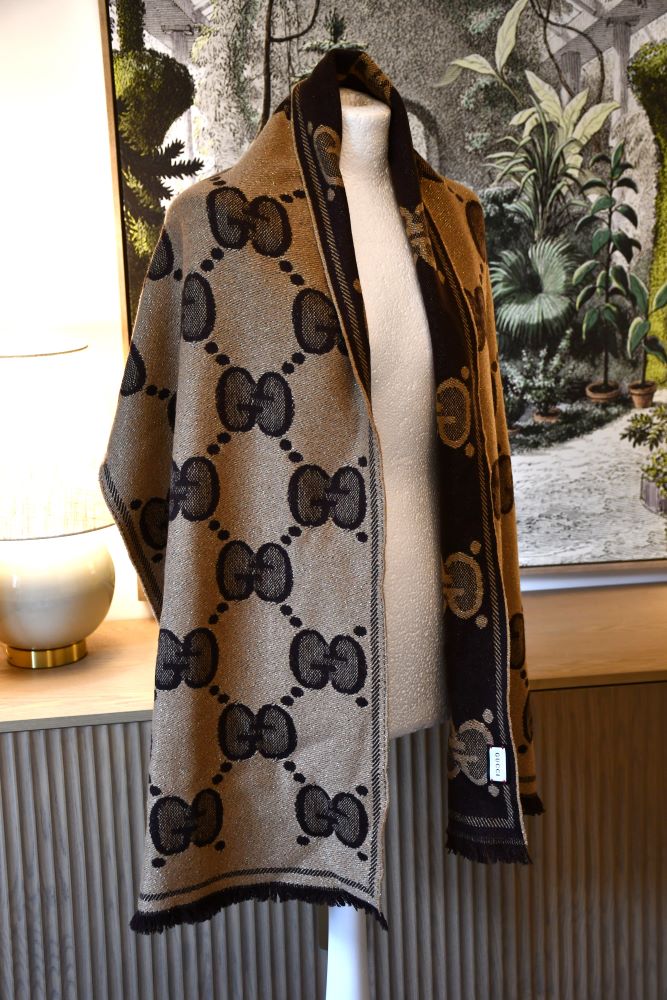 Gucci Wool GG Large Reversible Scarf