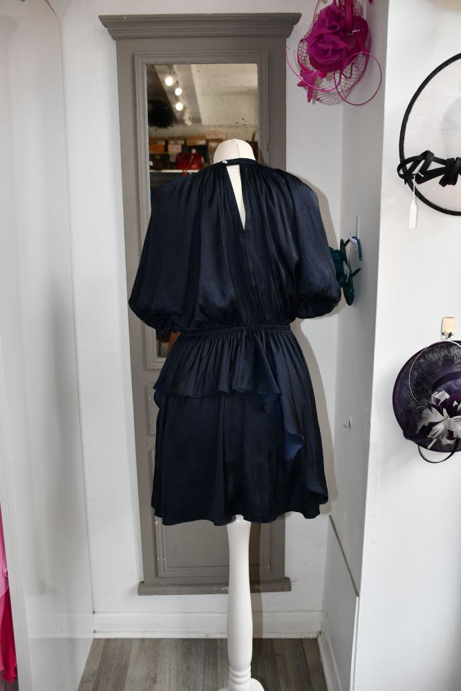 Zadig & Voltaire Romina Satin Navy Mini Dress (8) BNWT