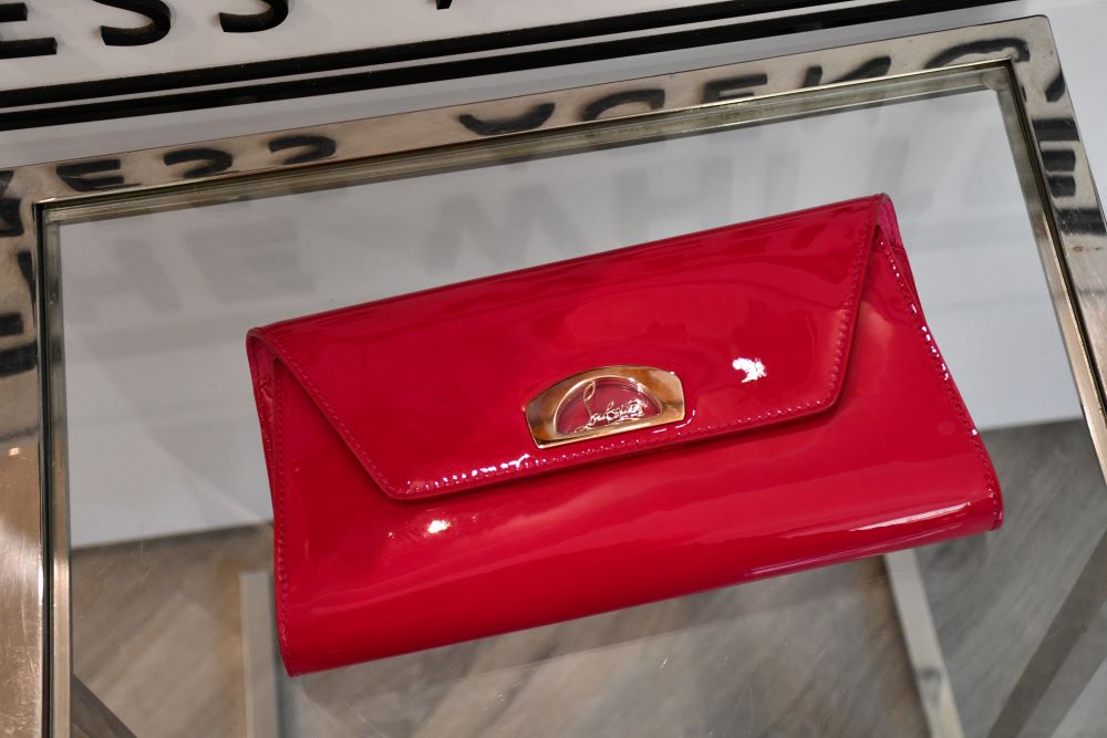 Louboutin Vero Dodat Ultra Rose Patent Leather Clutch UNUSED