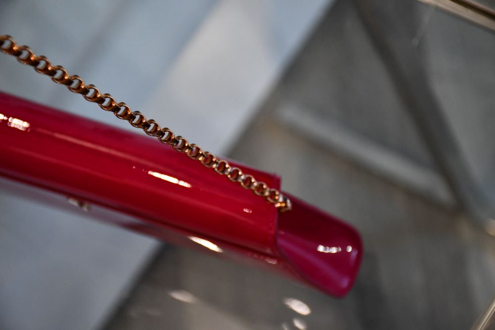 Louboutin Vero Dodat Ultra Rose Patent Leather Clutch UNUSED