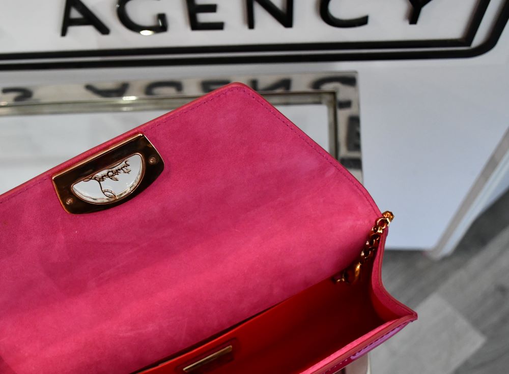 Louboutin Vero Dodat Ultra Rose Patent Leather Clutch UNUSED