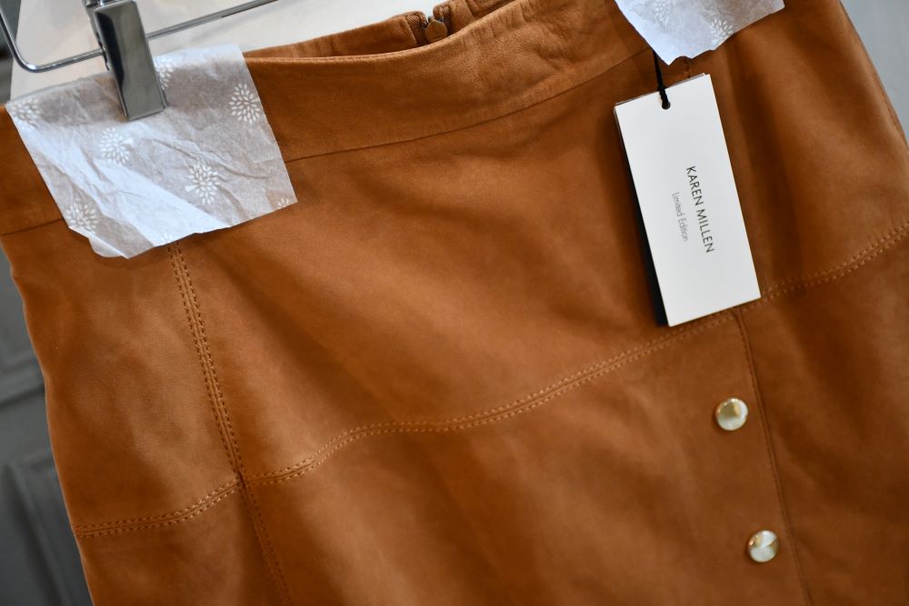 Karen Millen Tan Suede Pencil Skirt BNWT (10)