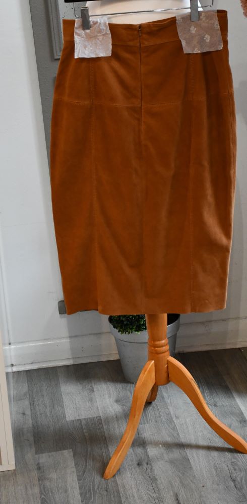 Karen Millen Tan Suede Pencil Skirt BNWT (10)