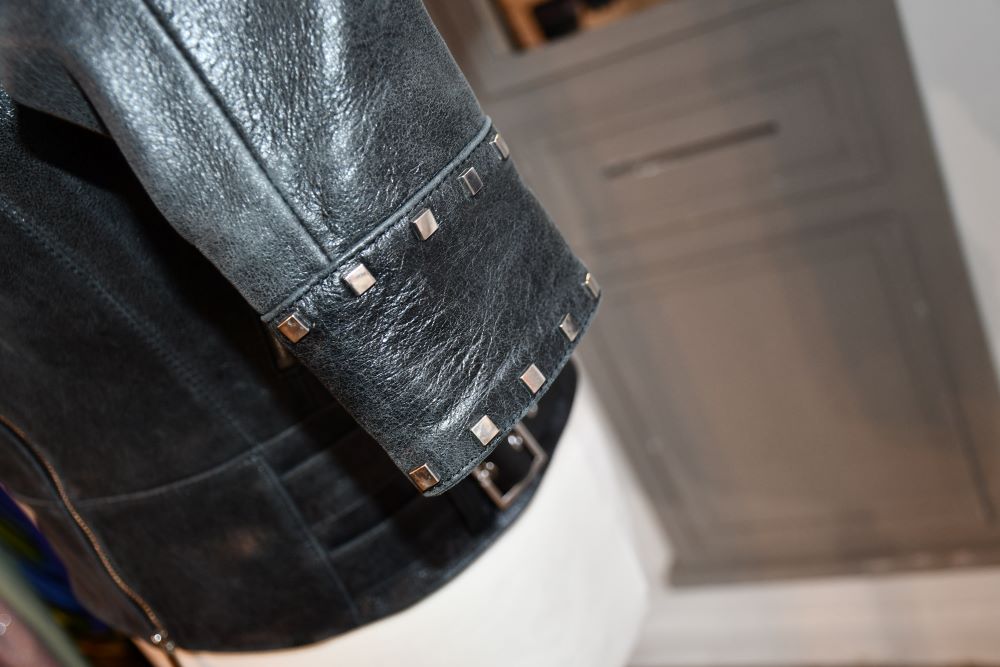 Karen Millen Dark Grey Leather Stud Jacket (12)