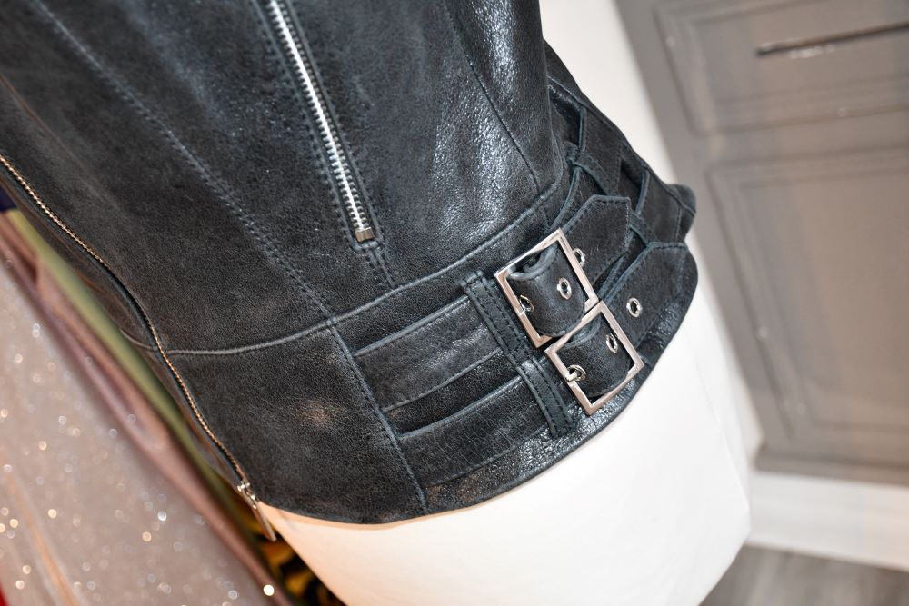 Karen Millen Dark Grey Leather Stud Jacket (12)